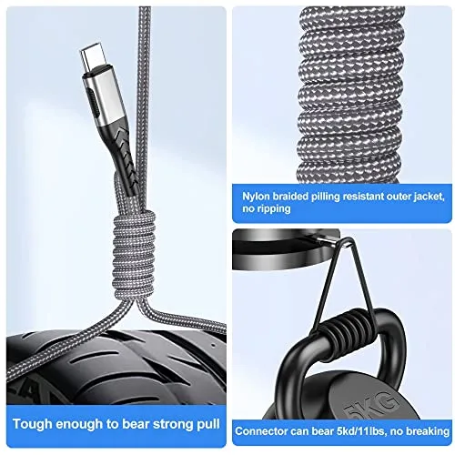 Nylon braided cable tested for pull strength and connector durability